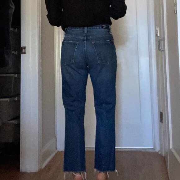 NOEND DENIM High Rise Straight Crop Jeans, Blue, 26 - Picture 4 of 15